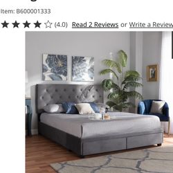 Ashley Queen Caronia Upholstered Platform Storage Bed