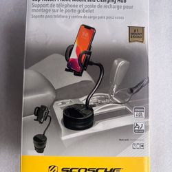 Scosche cup holder phone mount and charging hub BRAND NEW