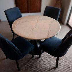 Round Table Set with 4 Chairs