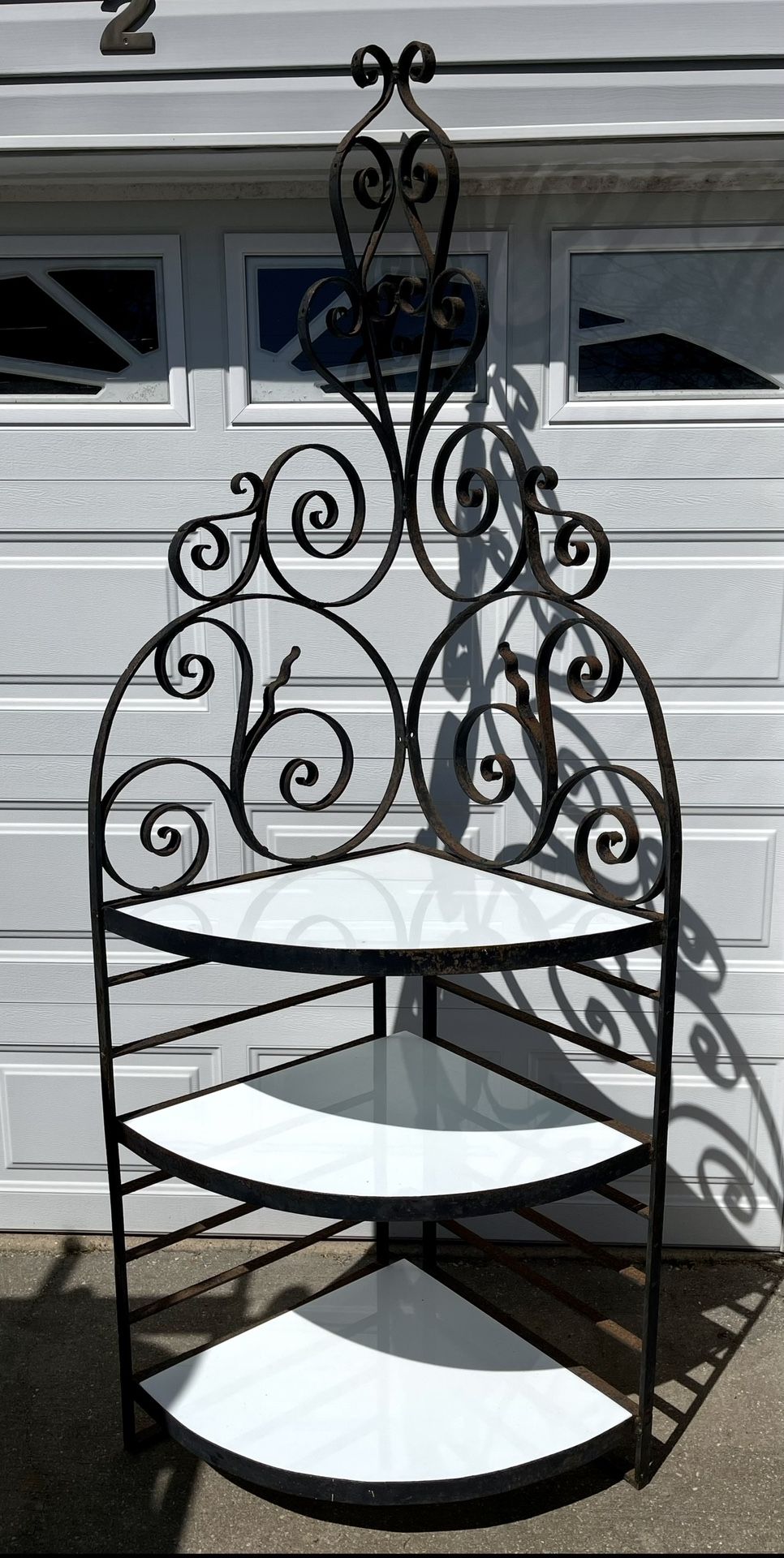 Antique Wrought Iron Corner Shelf