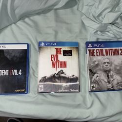 Resident Evil 4 for PS5, The Evil Within 1 & 2 for the PS4