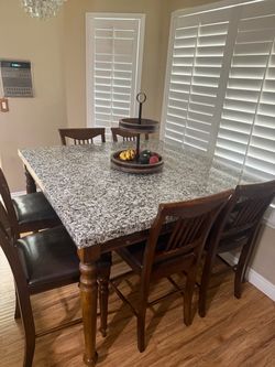 Dining set marble table 6 chairs