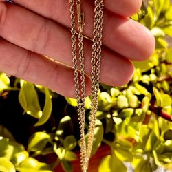 28" 14K Solid Yellow Gold Rope Chain with Barrel Clasp