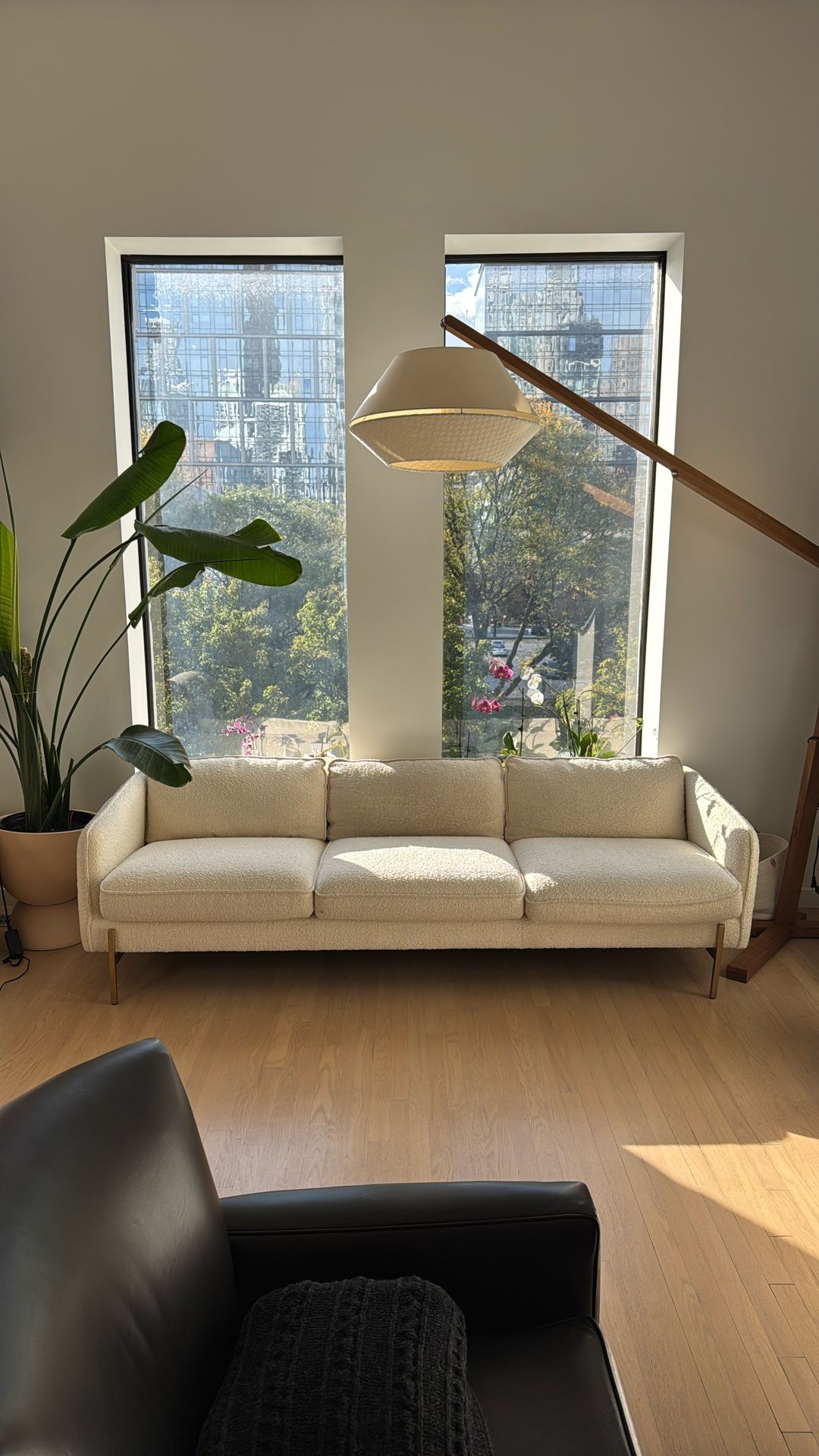 Cb2 Cream Boucle Sofa