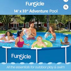 $250+ 14ft Above Ground Metal Frame Swimming Pool, with FiltraBoost™ 800S Pump ($100 pump value)