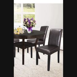 Set of 2 Leather Dining Room Chairs with Wood Legs Chair Urban Style