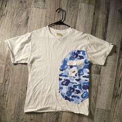 BAPE Blue Camo Ape Head Tee – Size M (A Bathing Ape)