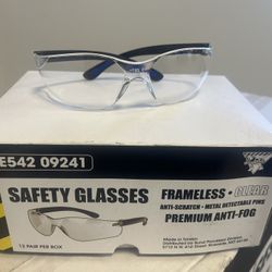 Wholesale Safety Glasses - Meets ANSI Z87.1+ and CSA Z94.3 standards - Not Tinted - Frameless
