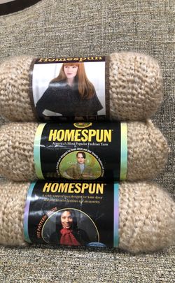 3 of Lion Brand HomeSpun yarn 🧶