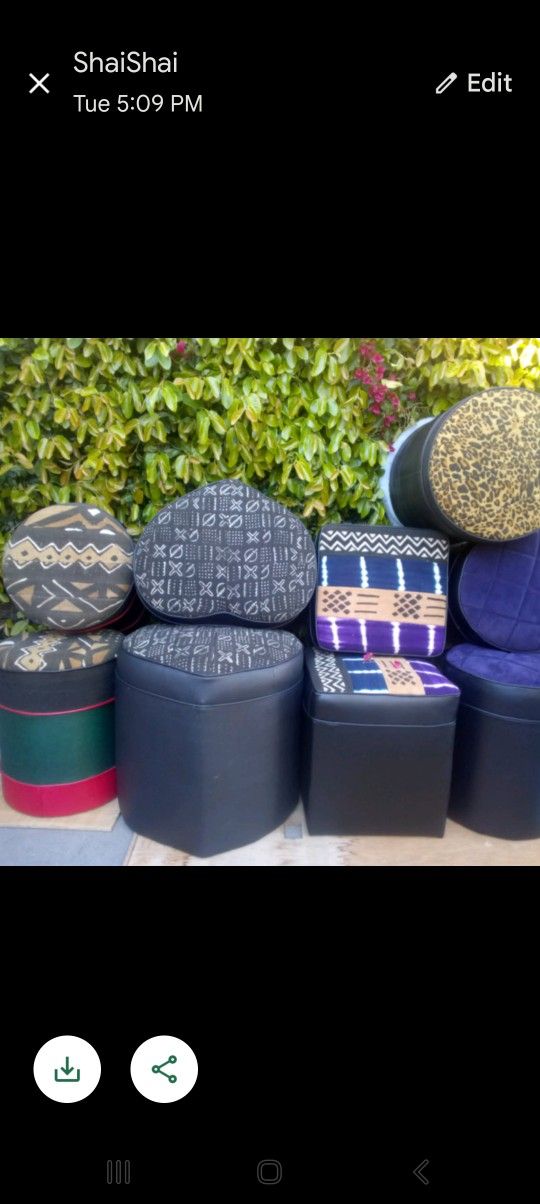 Custom Made MUDCLOTH Ottomans