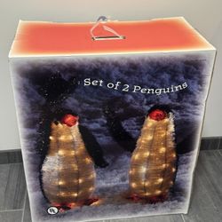 2 Light-Up Holiday Penguins