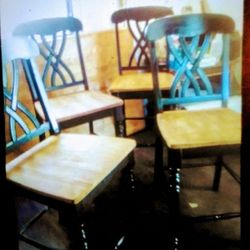 Refurbished Large Kitchen Table Four Chairs
