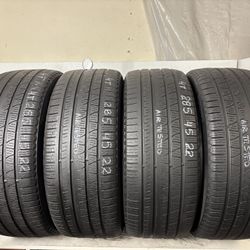 Set 4 Tires 285 45 22 Pirelli Scorpion Verde As No Repairs