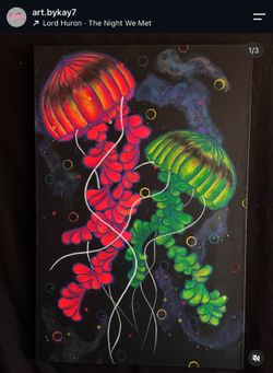 Art. Decor. Painting. Jellyfish.