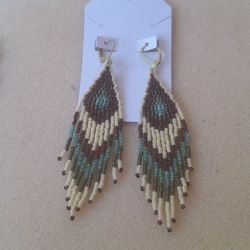 Handmade Beaded Boho Fringe Earrings