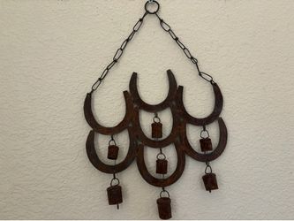 Rustic Horseshoe Windchime with Cowbells