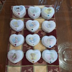 COLLECTION OF PRECIOUS MOMENTS HEART ❤️  TRINKET BOXES