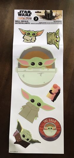 Star Wars The Mandalorian Baby Yoda Wall Decals Reusable Removable Stickers