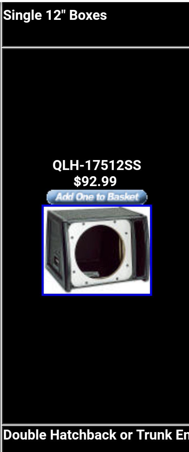 Q logistic single 12 inch subwoofer ported box with the seal ring