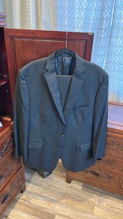 Men's Dark Navy Pinstripe Suit Jacket