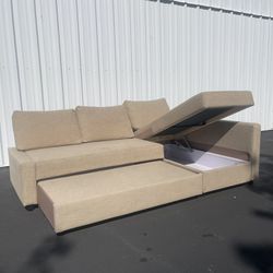 🚚FREE DELIVERY 🚚 IKEA-FRIHETEN Sleeper sectional,3 seat w/storage, Hyllie beige Sofa