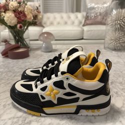 [Authentic] Louis Vuitton Skate Sneakers In Black\Yellow