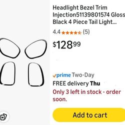 New Headlight Bezel Trim Injection Gloss Black 4 Piece Tail Light Cover Clip On Installation Fit For 2010 To 2016 R60