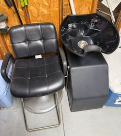 Salon sink and chair