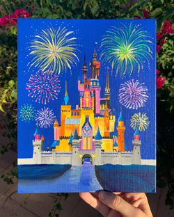 Cinderella castle, Disneyland painting