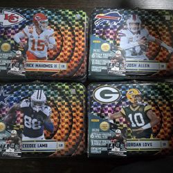 SEALED PANINI NFL Lunch Box Tins - MAHOMES, ALLEN, LOVE, LAMB