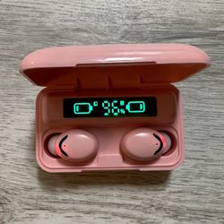 TWS Pink Bluetooth 5.0 Wireless Earbuds Headphone Waterproof