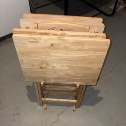 4 Never used Wooden Tv Trays 