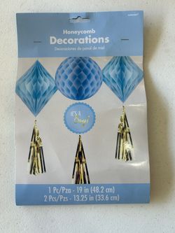 It’s A Boy Honeycomb Decorations 