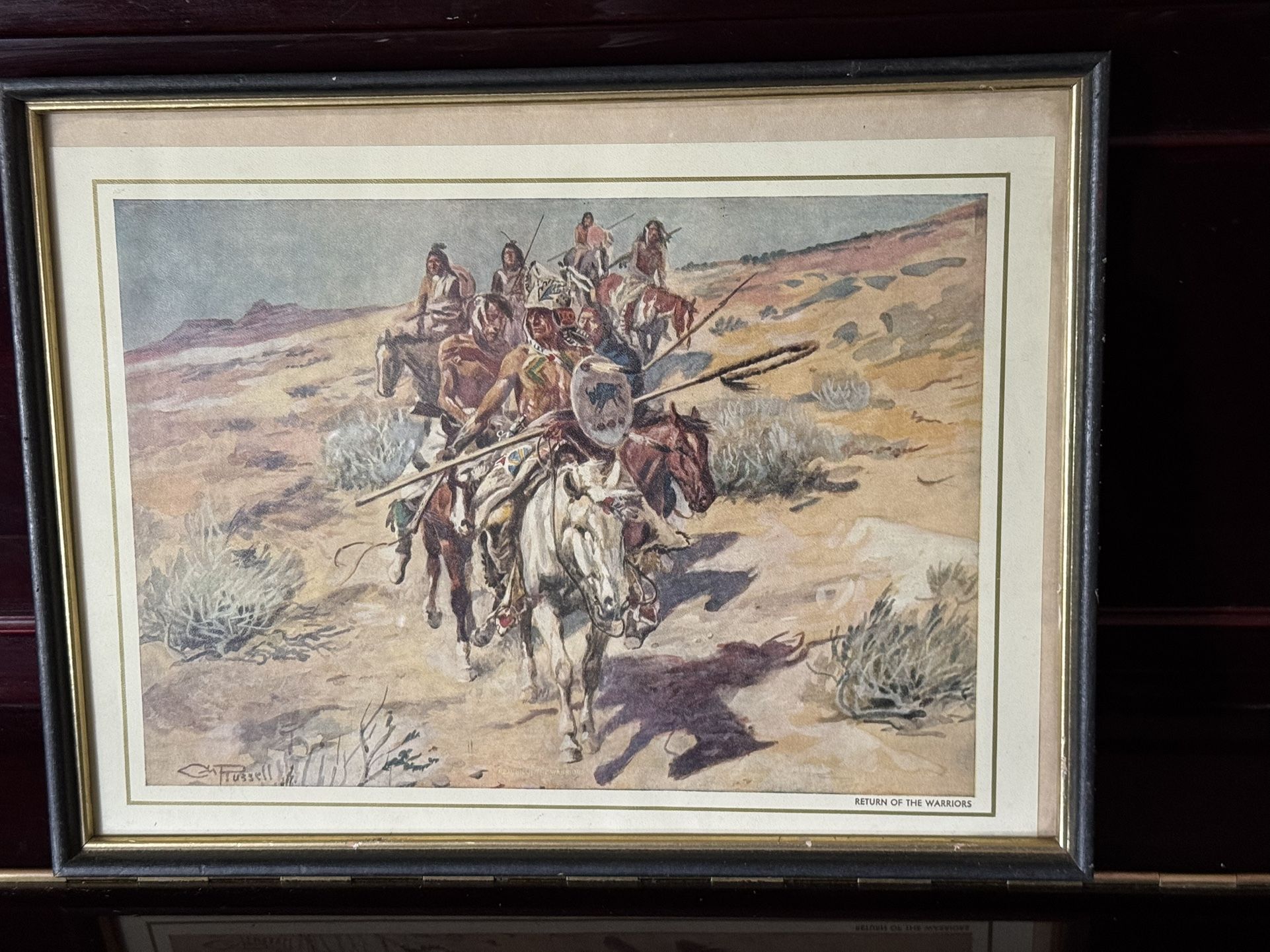 Weatern Charles Russell Framed Print “ Return Of The warriors”