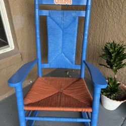 Painted Gator Rocking Chair 