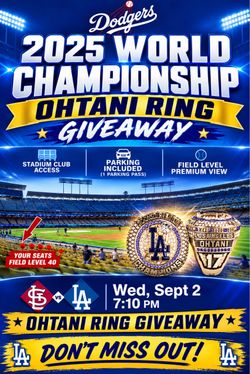 Dodgers tickets , ring giveaway
