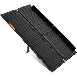 Black Aluminum Ramp 5FT, With Non-Slip Surface Wheelchair Ramp, Folding Portable Wheelchair Ramps for Home Steps,Scooter Ramp for Car, Stairs=Pa-541