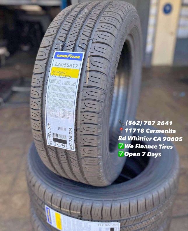 225/55R17 Goodyear Assurance All Season Set of Tires Installed and Balanced Set de Llantas Nuevas Instaladas y Balanceadas