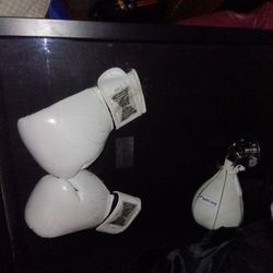 Top Ring Framed Boxing Gloves And Speedball