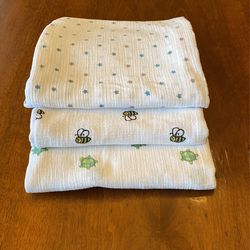 3 Aden+Anais Muslin Blanket/Swaddler