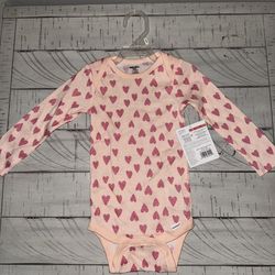 12 month long sleeve onesie (hearts design)