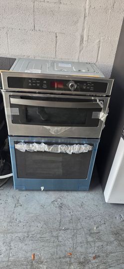 NEW GE SMART 27 IN MICROWAVE OVEN COMBO BUILT IN STAINLESS STEEL