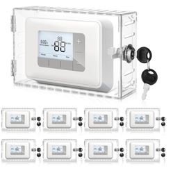 (505050-58) Pcs Thermostat Lock Box with Key, Clear Large Thermostat Covers Seamless Anastomosis, Ac Lock Box on Wall Fits Thermostats 6.3 x 4.4 x 2 I
