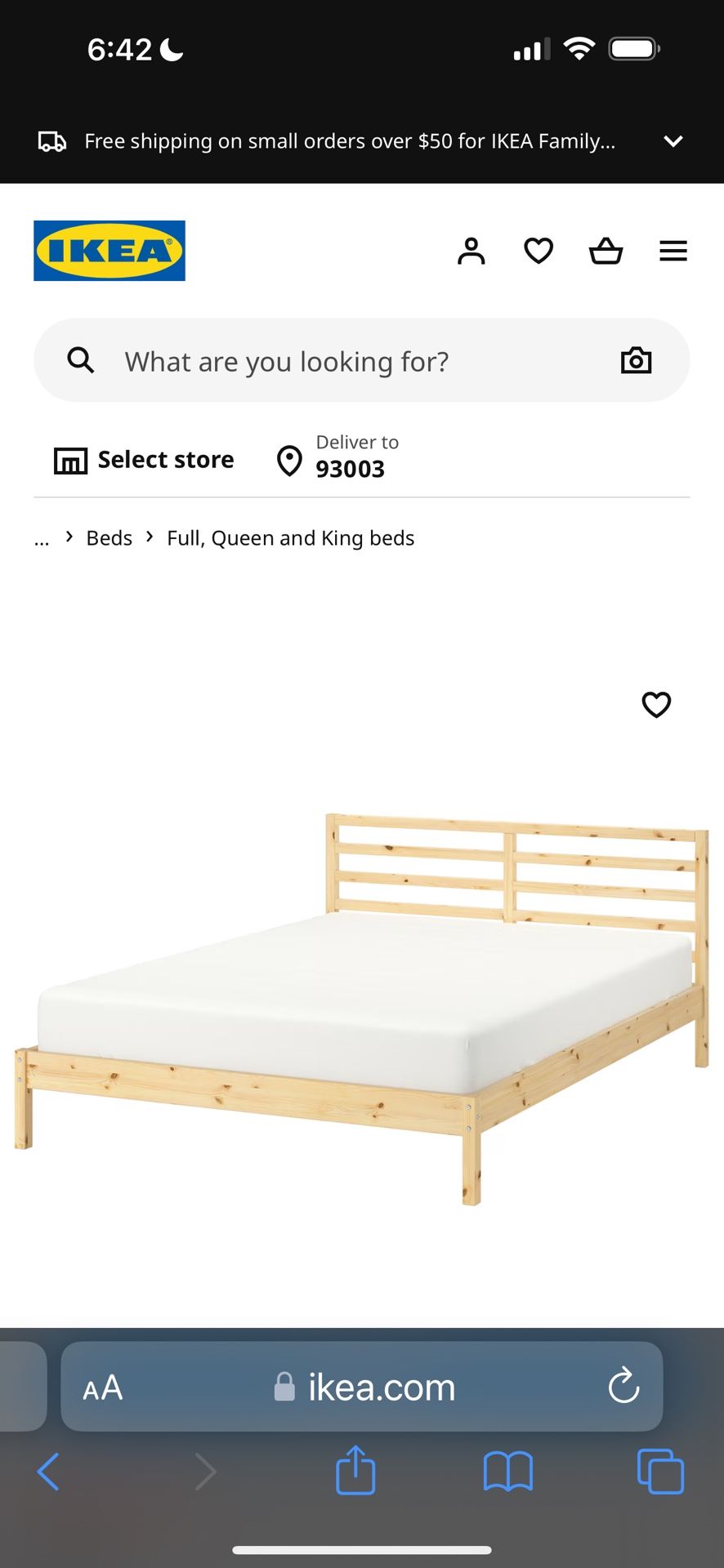 Full IKEA Bed Frame Available