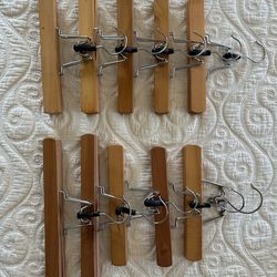10 wooden pant hangers