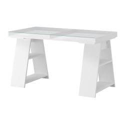 Ikea White Glass Showcase Modular Desk