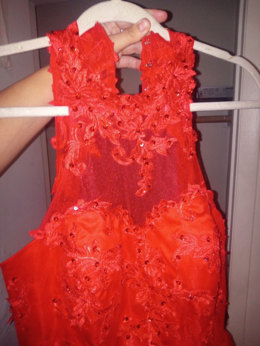 Red Detailed Formal Dress