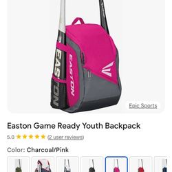 Easton Youth Ball Bag Punk and charcoal