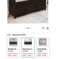 Shoe Stand With Bench and Cushion