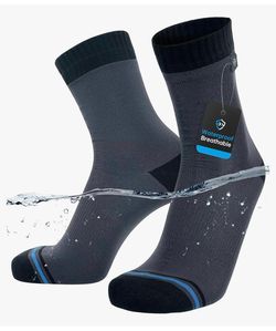 DexShell Waterproof Everyday Socks Large - Hiking Commuting, Quarter Crew